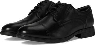 Clarks Mens Steadwell Cap, Black Leather, 7.5