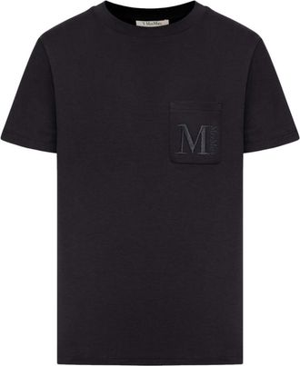Max Mara Black Crewneck Logo T-Shirt