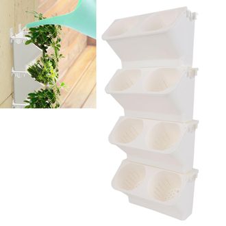 Infinite Estanter&iacute;a Vertical Para Plantas De Pared, Pp Blanco, 57 X 24 Cm, 33 Piezas, Para Balc&oacute;n Y Decoraci&oacute;n De Interiores