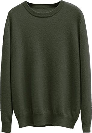 Generic Mens Knitted Jumper | Round Neck Pullover Undershirt | Lightweight Long Sleeve Knitwear | Solid Color Knit Sweater | Regular Fit Casual Work Jumper To