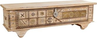 Wanderlust Deco Ba&uacute;l De Madera Artesanal Beige 150x45x46h Cm