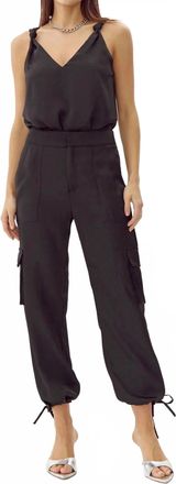 Greylin Sammy Satin Cargo Pants In Black