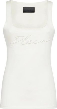 Philipp Plein Tank Top Signature - Dames - Tops zonder mouwen - Wit - S - Katoen - Tops