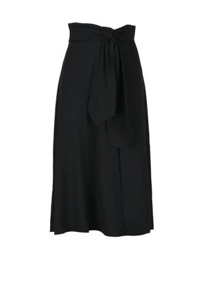 Elisabetta Franchi Flared Midi Skirt - Black