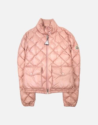 Moncler Womens Moncler Women Binic Short Down Jacket Light Pink 510 - Size: 12