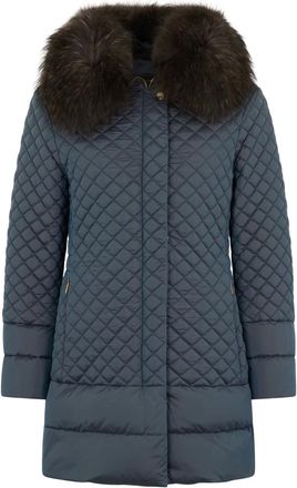 Moorer Parkas, female, Blue, L, Elegant Winter Coat