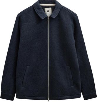 Anerkjendt Akhanky Boiled Wool Overshirt - Heren - Zomerjassen - Blauw - M - Wol - Jassen