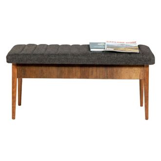 Dmora Mesa Dpalestr, Banco Multiusos, Asiento De Invitados, Cofre Multifuncional, 110x40h48 Cm, Nogal Y Antracita - Dmora