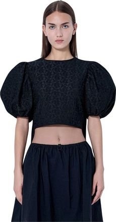 Cecilie Bahnsen Faris Top - Dames - Blouses - Zwart - S - Katoen - Overhemden