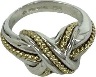 Tiffany & Co. Gold Silver Yellow Gold (18K) Silver 925 Band Ring (Pre-Owned)