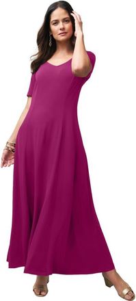 Jessica London Stretch Knit Sweetheart Maxi Dress in Raspberry at Nordstrom, Size 18