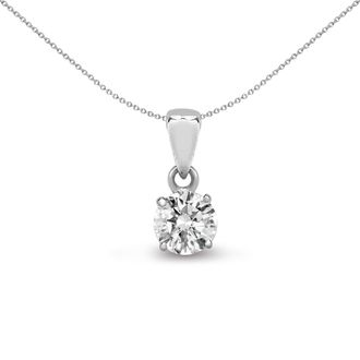 Jewelco London 18ct White Gold 0.15ct Diamond Solitaire Charm Pendant - 18P010-015
