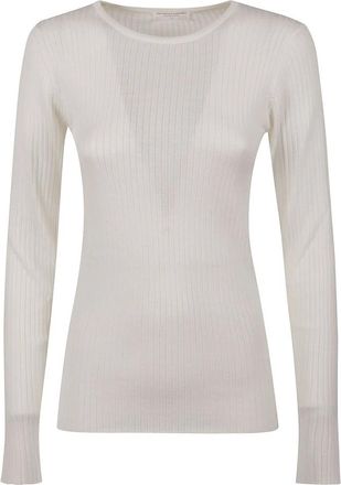 Majestic Filatures Trui met ronde hals - Dames - Ronde hals truien - Beige - M - Truien & Vesten