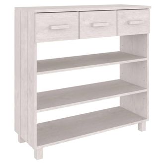 Berkfield Home Console Table HAMAR White 90x35x90 cm Solid Wood Pine | Size: 90 x 35 x 90 cm