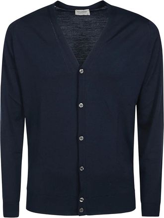 John Smedley Merino Wol Heren Vest - Heren - Vesten - Blauw - S - Wol - Truien & Vesten