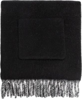 Burberry Logo Alpaca Wolmix Sjaal met Capuchon - unisex - Wintersjaals - Zwart - ONE Size - Wol - Accessoires