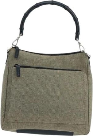 Gucci Pre-owned Handbags, female, Beige, Size: ONE SIZE Pre-owned Vintage bamboo shoulder bag