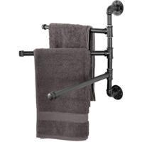 OEM Toallero De Pared De Metal Estilo Industrial Con 3 Barras Giratorias, Calentador De Toallas Negro, Accesorios Para Ba&ntilde;o Y Cocina, Instalaci&oacute;n Con Torn