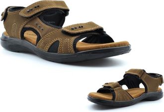 Generic Mens Real Leather Sandals Mens Touch Fastening Shoes Size 10 Summer Sandals Size 7 Leather Sandal Casual Shoes Touch Fastening Shoe Summer Sandal Casu