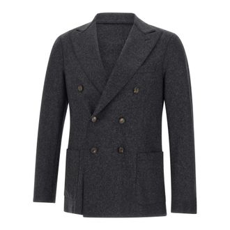 Eleventy Blazers, male, Gray, Size: M Eleventy Jackets Grey