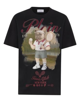 Philipp Plein Round Neck T-Shirt Bulldog Tennis Club