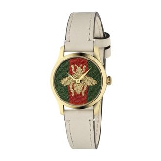 Gucci Geborduurde Bee Analoog Horloge - Heren - Horloges - Wit - ONE Size - Accessoires