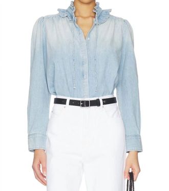 Citizens Of Humanity Calista Frill Collar Shirt In Skylar