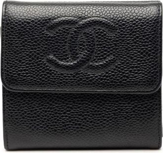 Chanel Pre-owned Vintage Portemonnee - Dames - Vintage Accessoires - Zwart - ONE Size - Leer - Vintage