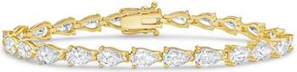 Diana M. Jewels 14kt Yellow Gold 56cts Lab Grown Pear Diamond East-West Tennis Bracelet