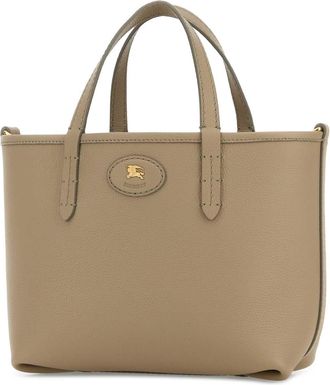 Burberry Womens Bloomsbury Tote Beige Calf Grain Leather