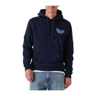 Tommy Jeans Heren, Sweatshirts & Hoodies, Blauw, Maat: XL Katoen