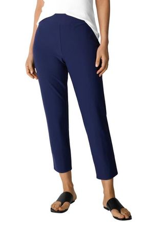 Eileen Fisher Slit Back Slim Crop Pants in Deep Dive at Nordstrom, Size Xx-Small