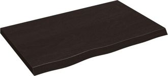vidaXL Encimera baño madera maciza tratada marrón oscuro 80x50x(2-4)cm Vidaxl
