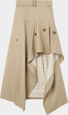 Burberry Heather Asymmetric Cotton Skirt