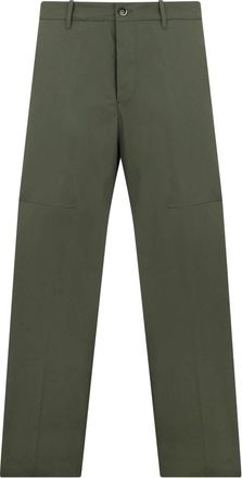 Nine In The Morning Rechte Katoenen Broek - Heren - Straight fit broeken - Groen - L - Katoen - Broeken