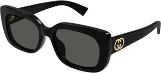 Gucci Rechthoekige Zonnebril - unisex - Zonnebrillen - Zwart - 50 MM - Accessoires