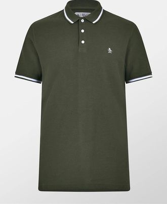 Original Penguin Mens Regular Fit Short Sleeve Polo Shirt - Green - Size: 36