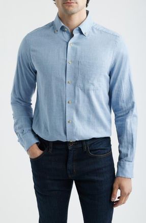 Scott Barber The Chambray Button-Down Shirt in Sky at Nordstrom, Size Xx-Large