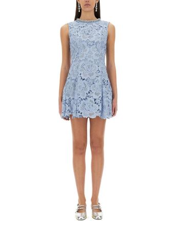 Self Portrait Floral Lace Mini Dress-Donna