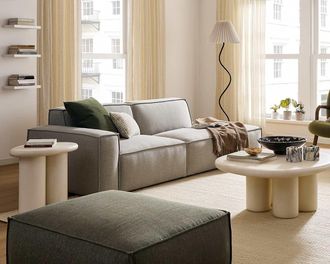 Castlery Jonathan Side Chaise Sofa Right Facing, Performance Twill Dove Grey, Modular, Low-Profile for Castlery