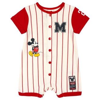Disney Mickey Mouse Athletic One Piece Romper in Red Mickey Mouse at Nordstrom, Size 0-3M