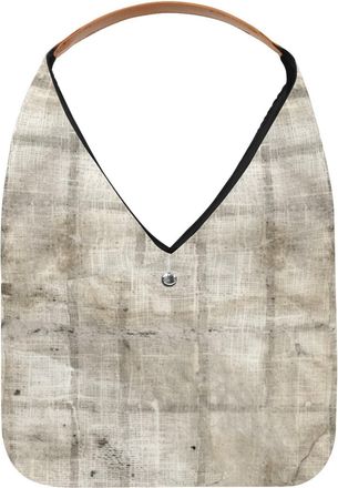 Generic White Vintage Mottled Texture Reusable Lightweight Grocery Bags - Foldable Into Compact Pouch, Washable & Sturdy, Multipurpose for Shopping and Travel