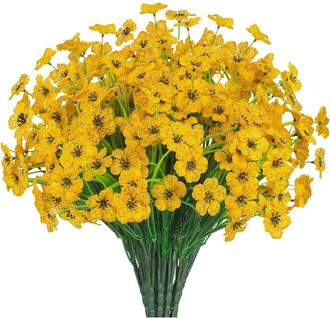 OEM Juego De 21 Flores Artificiales Para Exteriores, Resistentes A Los Rayos Uv, De Material Similar A La Seda, Adecuadas Para La Decoraci&oacute;n De Porches Y 