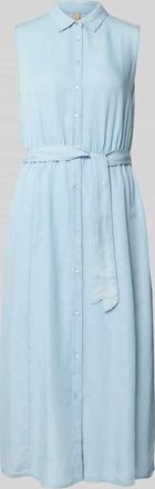 Soyaconcept Hemdblusenkleid mit Bindeg&uuml;rtel Modell LIV in Hellblau, Gr&ouml;&szlig;e XXL