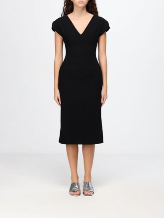 Jil Sander V-Neck Virgin Wool Midi Sheath Dress