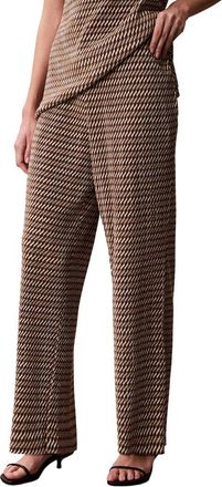 Calvin Klein Printed Plisse Wide Leg Pant