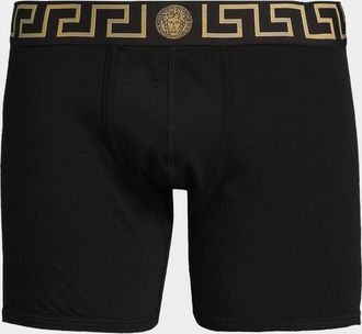 Versace Men & apos;s Organic Cotton Greek Key Boxer Briefs