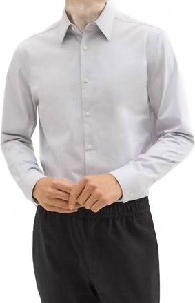Theory Sylvain Structure Knit Shirt In Vapor Gray