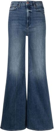 Mother Roller Skimp wide-leg jeans - women - Cotton/Polyester/Spandex/Elastane - 27 - Blue