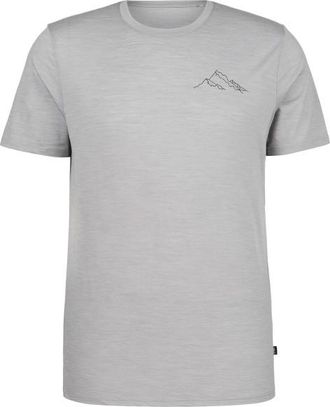 Stoic Merino155 LaholmSt. Print T-Shirt Mountain II Merinoshirt f&uuml;r Herren | grau